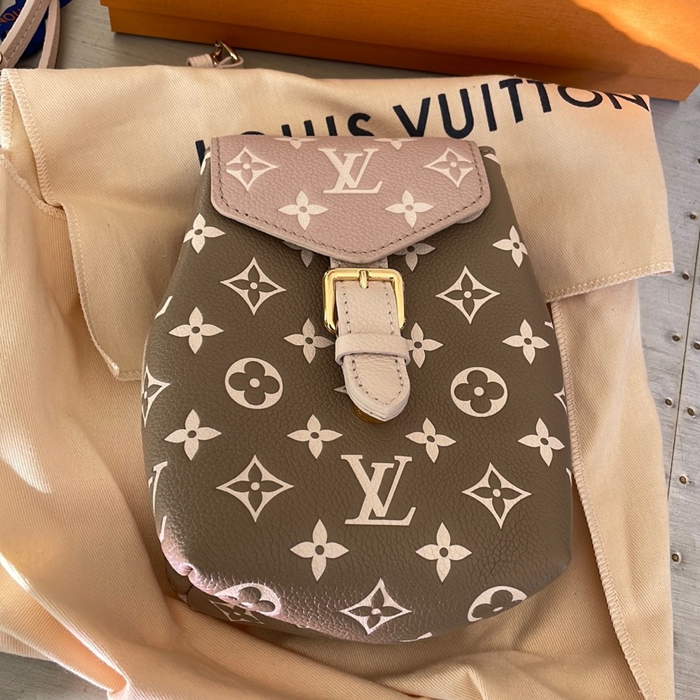 Louis Vuitton MINI neutral khaki backpack spring in the city bag